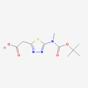 B2366823 2-[5-[Methyl-[(2-methylpropan-2-yl)oxycarbonyl]amino]-1,3,4-thiadiazol-2-yl]acetic acid CAS No. 2248315-72-0