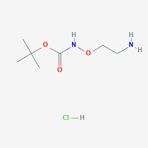 molecular formula C7H17ClN2O3 B2366826 tert-butyl N-(2-aminoethoxy)carbamate;hydrochloride CAS No. 1237528-48-1