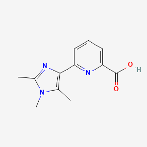 molecular formula C12H13N3O2 B2366865 6-(trimethyl-1H-imidazol-4-yl)pyridine-2-carboxylic acid CAS No. 1706458-97-0