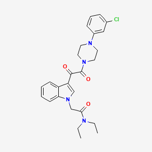 2-{3-[[4-(3-chlorophenyl)piperazin-1-yl](oxo)acetyl]-1H-indol-1-yl}-N,N-diethylacetamide