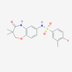 N-(3,3-dimethyl-4-oxo-2,3,4,5-tetrahydrobenzo[b][1,4]oxazepin-7-yl)-4-fluoro-3-methylbenzenesulfonamide