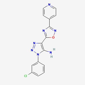 molecular formula C15H10ClN7O B2366869 3-(3-Chlorophenyl)-5-(3-pyridin-4-yl-1,2,4-oxadiazol-5-yl)triazol-4-amine CAS No. 892766-50-6