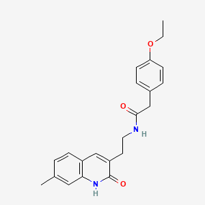 2-(4-ethoxyphenyl)-N-[2-(7-methyl-2-oxo-1H-quinolin-3-yl)ethyl]acetamide