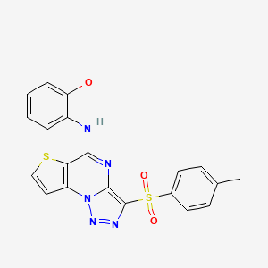 N-(2-methoxyphenyl)-3-[(4-methylphenyl)sulfonyl]thieno[2,3-e][1,2,3]triazolo[1,5-a]pyrimidin-5-amine