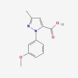 molecular formula C12H12N2O3 B2366917 1-(3-Methoxyphenyl)-3-methyl-1H-pyrazole-5-carboxylic acid CAS No. 1401344-11-3