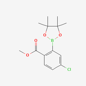 molecular formula C14H18BClO4 B2366942 Methyl 4-chloro-2-(4,4,5,5-tetramethyl-1,3,2-dioxaborolan-2-YL)benzoate CAS No. 2617701-40-1