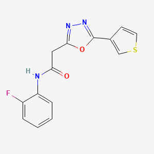 molecular formula C14H10FN3O2S B2366981 N-(2-fluorophenyl)-2-[5-(thiophen-3-yl)-1,3,4-oxadiazol-2-yl]acetamide CAS No. 1286702-44-0