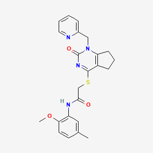 molecular formula C23H24N4O3S B2366988 N-(2-methoxy-5-methylphenyl)-2-((2-oxo-1-(pyridin-2-ylmethyl)-2,5,6,7-tetrahydro-1H-cyclopenta[d]pyrimidin-4-yl)thio)acetamide CAS No. 946325-73-1