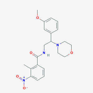 molecular formula C21H25N3O5 B2367017 N-(2-(3-methoxyphenyl)-2-morpholinoethyl)-2-methyl-3-nitrobenzamide CAS No. 941964-40-5