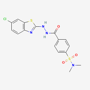 B2367022 4-(2-(6-chlorobenzo[d]thiazol-2-yl)hydrazinecarbonyl)-N,N-dimethylbenzenesulfonamide CAS No. 851980-20-6