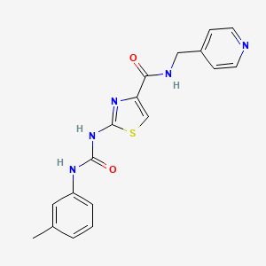 molecular formula C18H17N5O2S B2367025 N-(pyridin-4-ylmethyl)-2-(3-(m-tolyl)ureido)thiazole-4-carboxamide CAS No. 941880-85-9