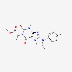 B2367035 methyl 2-(8-(4-ethylphenyl)-1,7-dimethyl-2,4-dioxo-1H-imidazo[2,1-f]purin-3(2H,4H,8H)-yl)propanoate CAS No. 887465-71-6