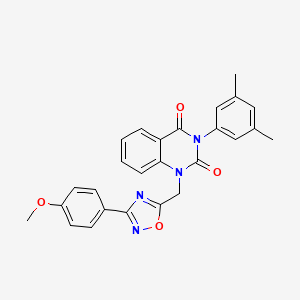 molecular formula C26H22N4O4 B2367061 3-(3,5-dimethylphenyl)-1-((3-(4-methoxyphenyl)-1,2,4-oxadiazol-5-yl)methyl)quinazoline-2,4(1H,3H)-dione CAS No. 1251599-36-6