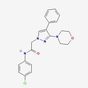 molecular formula C21H21ClN4O2 B2367082 N-(4-chlorophenyl)-2-(3-morpholino-4-phenyl-1H-pyrazol-1-yl)acetamide CAS No. 1286699-21-5