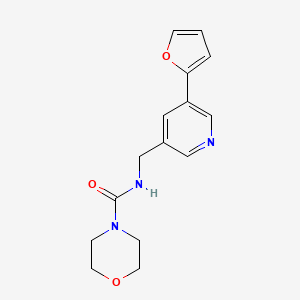 molecular formula C15H17N3O3 B2367091 N-((5-(furan-2-yl)pyridin-3-yl)methyl)morpholine-4-carboxamide CAS No. 2034537-75-0