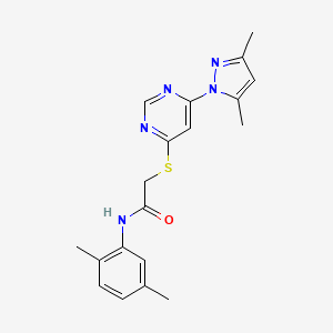 molecular formula C19H21N5OS B2367105 2-((6-(3,5-dimethyl-1H-pyrazol-1-yl)pyrimidin-4-yl)thio)-N-(2,5-dimethylphenyl)acetamide CAS No. 1251577-33-9