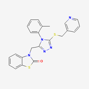 3-((5-((pyridin-3-ylmethyl)thio)-4-(o-tolyl)-4H-1,2,4-triazol-3-yl)methyl)benzo[d]thiazol-2(3H)-one