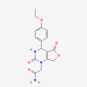 molecular formula C16H17N3O5 B2367113 2-[4-(4-ethoxyphenyl)-2,5-dioxo-3,4,5,7-tetrahydrofuro[3,4-d]pyrimidin-1(2H)-yl]acetamide CAS No. 2108237-83-6
