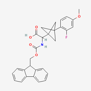 2-(9H-Fluoren-9-ylmethoxycarbonylamino)-2-[3-(2-fluoro-4-methoxyphenyl)-1-bicyclo[1.1.1]pentanyl]acetic acid