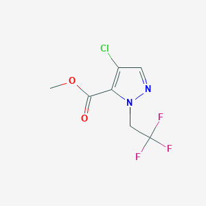 molecular formula C7H6ClF3N2O2 B2367146 methyl 4-chloro-1-(2,2,2-trifluoroethyl)-1H-pyrazole-5-carboxylate CAS No. 1856100-04-3