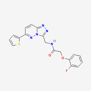 molecular formula C18H14FN5O2S B2367154 2-(2-fluorophenoxy)-N-((6-(thiophen-2-yl)-[1,2,4]triazolo[4,3-b]pyridazin-3-yl)methyl)acetamide CAS No. 1903158-52-0