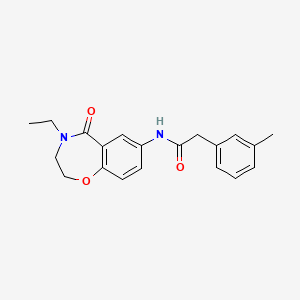 molecular formula C20H22N2O3 B2367155 N-(4-ethyl-5-oxo-2,3,4,5-tetrahydro-1,4-benzoxazepin-7-yl)-2-(3-methylphenyl)acetamide CAS No. 922001-61-4