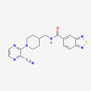 molecular formula C18H17N7OS B2367166 N-((1-(3-cyanopyrazin-2-yl)piperidin-4-yl)methyl)benzo[c][1,2,5]thiadiazole-5-carboxamide CAS No. 1797575-87-1