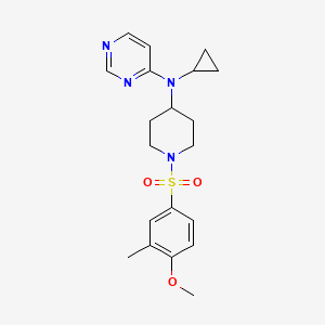 molecular formula C20H26N4O3S B2367171 N-cyclopropyl-N-[1-(4-methoxy-3-methylbenzenesulfonyl)piperidin-4-yl]pyrimidin-4-amine CAS No. 2415462-48-3