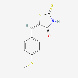 molecular formula C11H9NOS3 B2367182 (5E)-2-巯基-5-[4-(甲硫基)苄叉]-1,3-噻唑-4(5H)-酮 CAS No. 127378-28-3