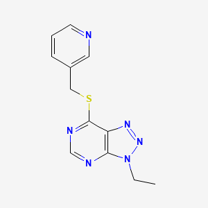 molecular formula C12H12N6S B2367184 3-ethyl-7-((pyridin-3-ylmethyl)thio)-3H-[1,2,3]triazolo[4,5-d]pyrimidine CAS No. 1058496-54-0