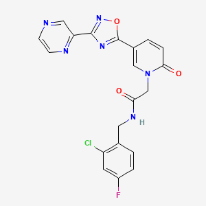 molecular formula C20H14ClFN6O3 B2367212 N-(2-chloro-4-fluorobenzyl)-2-(2-oxo-5-(3-(pyrazin-2-yl)-1,2,4-oxadiazol-5-yl)pyridin-1(2H)-yl)acetamide CAS No. 1396809-43-0
