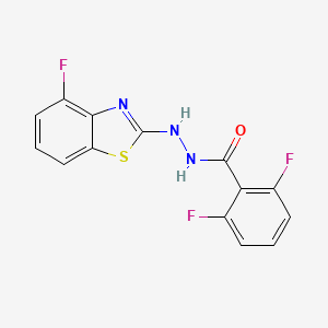 B2367243 2,6-difluoro-N'-(4-fluoro-1,3-benzothiazol-2-yl)benzohydrazide CAS No. 851978-97-7