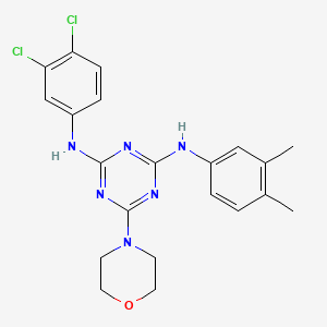 molecular formula C21H22Cl2N6O B2367255 N2-(3,4-dichlorophenyl)-N4-(3,4-dimethylphenyl)-6-morpholino-1,3,5-triazine-2,4-diamine CAS No. 898630-82-5