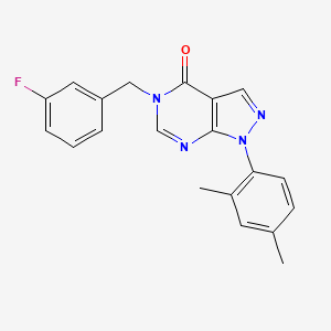 molecular formula C20H17FN4O B2367261 1-(2,4-dimethylphenyl)-5-[(3-fluorophenyl)methyl]-1H,4H,5H-pyrazolo[3,4-d]pyrimidin-4-one CAS No. 895002-27-4