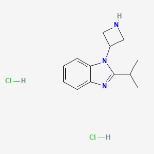 molecular formula C13H19Cl2N3 B2367286 1-(Azetidin-3-yl)-2-propan-2-ylbenzimidazole;dihydrochloride CAS No. 2380095-42-9