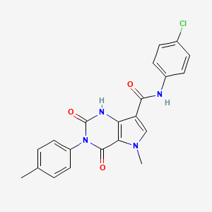 molecular formula C21H17ClN4O3 B2367290 N-(4-chlorophenyl)-5-methyl-2,4-dioxo-3-(p-tolyl)-2,3,4,5-tetrahydro-1H-pyrrolo[3,2-d]pyrimidine-7-carboxamide CAS No. 921535-14-0