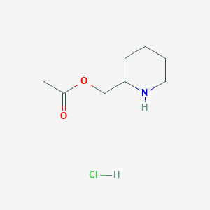 molecular formula C8H16ClNO2 B2367316 Piperidin-2-ylmethyl acetate hydrochloride CAS No. 1423027-74-0; 264924-32-5