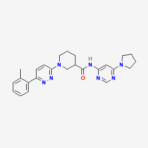 molecular formula C25H29N7O B2367320 N-(6-(pyrrolidin-1-yl)pyrimidin-4-yl)-1-(6-(o-tolyl)pyridazin-3-yl)piperidine-3-carboxamide CAS No. 1421508-28-2