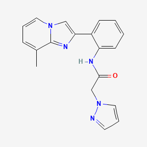 molecular formula C19H17N5O B2367323 N-(2-(8-methylimidazo[1,2-a]pyridin-2-yl)phenyl)-2-(1H-pyrazol-1-yl)acetamide CAS No. 1795303-56-8