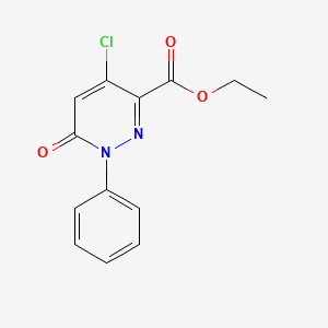 molecular formula C13H11ClN2O3 B2367331 Ethyl 4-chloro-6-oxo-1-phenyl-1,6-dihydro-3-pyridazinecarboxylate CAS No. 339030-49-8