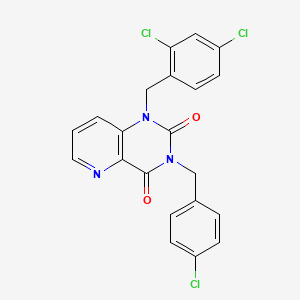 molecular formula C21H14Cl3N3O2 B2367339 3-(4-chlorobenzyl)-1-(2,4-dichlorobenzyl)pyrido[3,2-d]pyrimidine-2,4(1H,3H)-dione CAS No. 923141-24-6