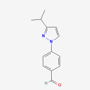 molecular formula C13H14N2O B2367346 4-[3-(propan-2-yl)-1H-pyrazol-1-yl]benzaldehyde CAS No. 1249939-76-1
