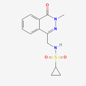 molecular formula C13H15N3O3S B2367351 N-((3-methyl-4-oxo-3,4-dihydrophthalazin-1-yl)methyl)cyclopropanesulfonamide CAS No. 1396862-80-8
