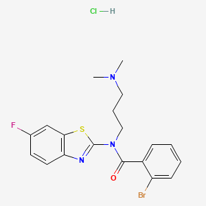 molecular formula C19H20BrClFN3OS B2367357 2-bromo-N-(3-(dimethylamino)propyl)-N-(6-fluorobenzo[d]thiazol-2-yl)benzamide hydrochloride CAS No. 1215402-28-0
