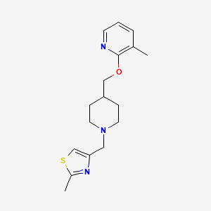 molecular formula C17H23N3OS B2367409 3-Methyl-2-({1-[(2-methyl-1,3-thiazol-4-yl)methyl]piperidin-4-yl}methoxy)pyridine CAS No. 2202117-86-8