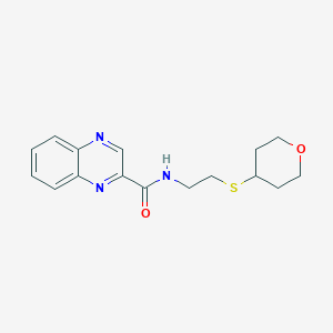 molecular formula C16H19N3O2S B2367429 N-[2-(oxan-4-ylsulfanyl)ethyl]quinoxaline-2-carboxamide CAS No. 1903788-87-3