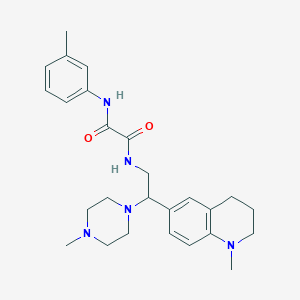 molecular formula C26H35N5O2 B2367437 N1-(2-(1-methyl-1,2,3,4-tetrahydroquinolin-6-yl)-2-(4-methylpiperazin-1-yl)ethyl)-N2-(m-tolyl)oxalamide CAS No. 922120-82-9