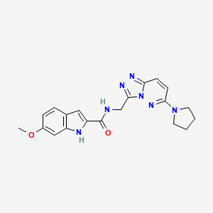 molecular formula C20H21N7O2 B2367450 6-methoxy-N-((6-(pyrrolidin-1-yl)-[1,2,4]triazolo[4,3-b]pyridazin-3-yl)methyl)-1H-indole-2-carboxamide CAS No. 2034275-88-0