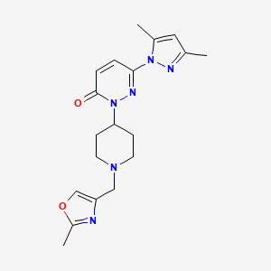 molecular formula C19H24N6O2 B2367451 6-(3,5-dimethyl-1H-pyrazol-1-yl)-2-{1-[(2-methyl-1,3-oxazol-4-yl)methyl]piperidin-4-yl}-2,3-dihydropyridazin-3-one CAS No. 2380171-76-4