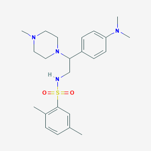 molecular formula C23H34N4O2S B2367467 N-(2-(4-(dimethylamino)phenyl)-2-(4-methylpiperazin-1-yl)ethyl)-2,5-dimethylbenzenesulfonamide CAS No. 946317-00-6